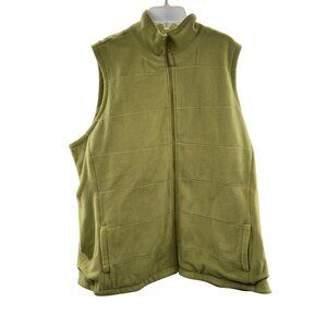 Lands' End Women's Fleece Full Zip Vest Lime Size 3X Pockets